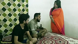Indian hot xxx threesome sex&excl; Malkin aunty together with a handful of young boy hot sex&excl; clear hindi audio